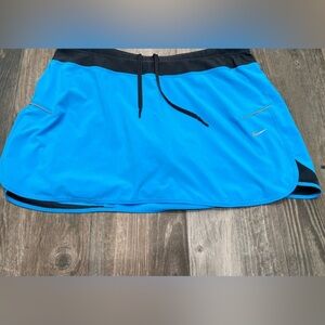 Nike Skirt Medium Aqua Blue & Gray Elastic Waist Gym Workout Tennis Athleisure